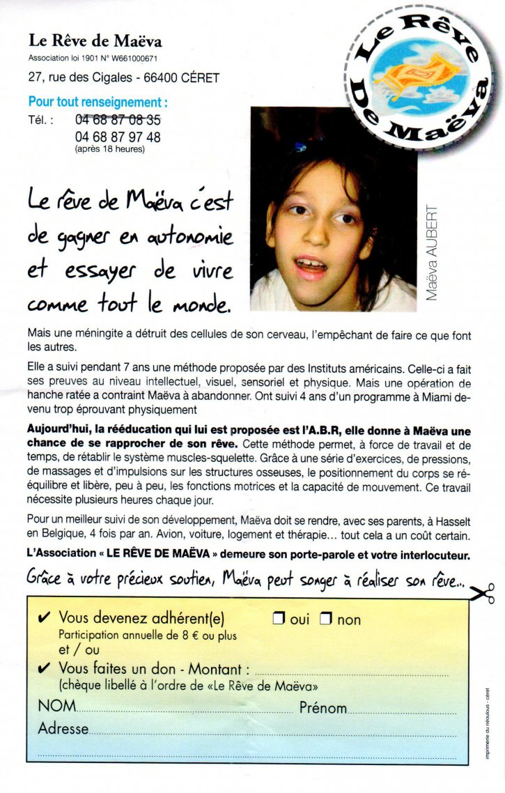 Association le Rêve de Maëva Association le Rêve de Maëva