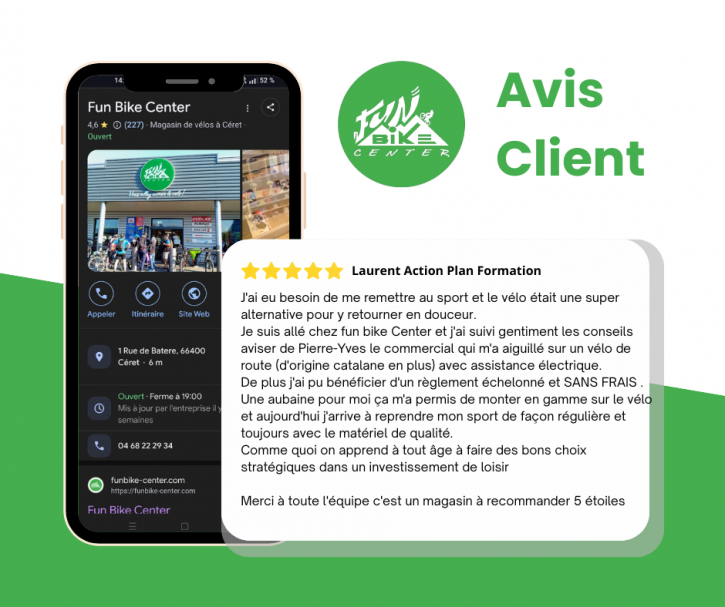 Retour d'exprience de Laurent chez Fun Bike Center Cret