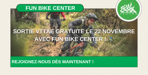 sortie VTTAE gratuite le 22 novembre avec Fun Bike Center